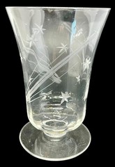 Vintage Set of 6 Shooting Star Footed Tumbler Iced Tea Glasses Round Base Optic