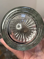 Libbey Hobstar Pattern Pressed Glass Set Of 6 Glasses 6 1/4” Thick & Heavy EUC