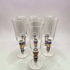 Mikasa «Kensington Pattern-Fluted Shape-Distinct «Jeweled» stem- Set of 7