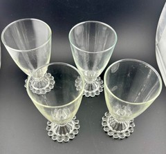 Vintage Anchor Hocking Boopie Bubble Bottom Glasses 5-1/2″ Tall Set Of 4
