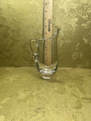 Val St. Lambert Glass Cocktail Pitcher, simple elegant.signed.5”