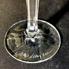 WATERFORD Marquis OMEGA WINE GLASSES, Cut Crystal, Signed J. O’Leary, 2011, 2PCS