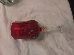 Rare Longchamp 25th Anniversary Crystal Ruby Glasses (x6)France 2003