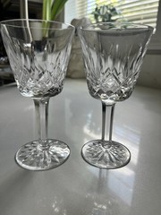 Set of 2 Waterford Lismore Crystal 4oz 5 7/8 Stem Wine Glass Goblet Lot..