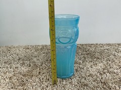 Vintage 1960s Wheaton Bullseye Opalescent Blue 6.75″ Glass Tumbler