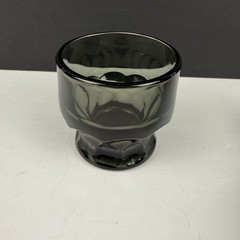 Vintage Anchor Hocking Georgian Glass Honeycomb Smoke Grey 3″ Juice Water Cup.