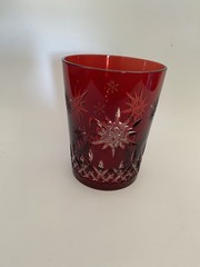 Waterford Crystal Ruby Red Snowflake Wishes Double Old Fashion Glass