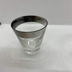 Vintage Dorothy Thorpe Shot Glasses Lot QTY 5 Silver Rim 2.75″ Mid Century