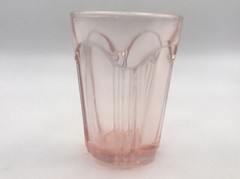 Hocking Pink Colonial Knife And Fork 2 1/2″ Height 1 1/2 oz. Whiskey Shot Glass