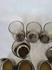 Libbey Tawny Accent 12 pc.Set ~6 Medium 4.75″ Tall Tumblers & 6 2.75″ Tall Glass