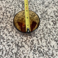 Vintage Amber Brown Glass Tumbler MCM Mid Century Modern Geometric Drinking