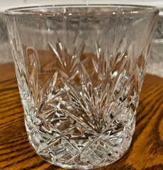 Vintage Cut Crystal Woodford Reserve Whiskey Glasses Pair 4” Rocks Starburst
