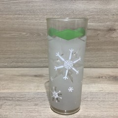 3 Vintage Frosted Glass Atomic Snowflake Diamond High Ball Ice Tea Tumblers MCM