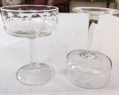 Set of 4 Vintage Sherbet Champagne Stemware Fancy Clear Glasses 4.5″