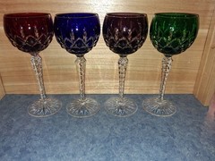 4-Vntg 1970s Ajka Cut Crystal Arebella Hock Wine Glasses-All In Mint Condition!!