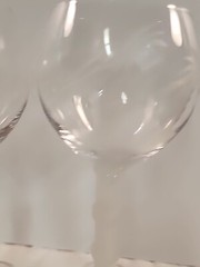Tropical Etched Palm Tree Wine Glasses x 3 Frosted Bamboo Stem Cocktail Barware
