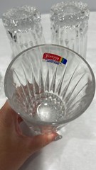 Fostoria Heritage Lead Crystal tall tumbler glasses set of 4 vintage Barware