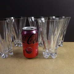 5 Lenox Crystal Oasis Highball Tumblers Glasses 6-1/8″ Tall 4″ Rim VGC