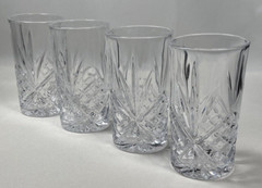 Dublin Highball Crystal Glasses Shannon by Godinger Set 4 Irish Barware Pinwheel