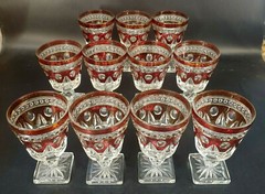 Indiana Glass Colony Park Lane Ruby Stemware Glasses 7 Sizes 80 Pieces