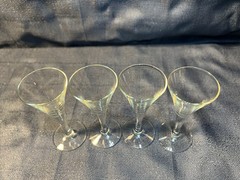Set of 4 Vintage Clear Cordial / Liqueur Glasses – 4.25” Elegant Stemware