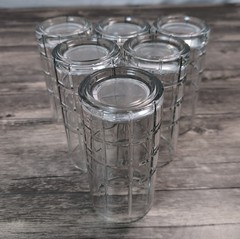 Anchor Hocking Tartan Manchester Clear Glass Iced Tea Tumblers Set Of 6 VTG