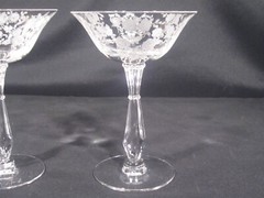 Tiffin Franciscan Cherokee Rose Stem 17399 Champagne Tall Sherbet Glass Set of 2