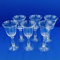 Cambridge Glass Regency Harp Stradivari Clear Water Goblets Stem 3575 Set of 6