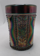 St. Clair Blue Holly Band Carnival Glass Tumbler