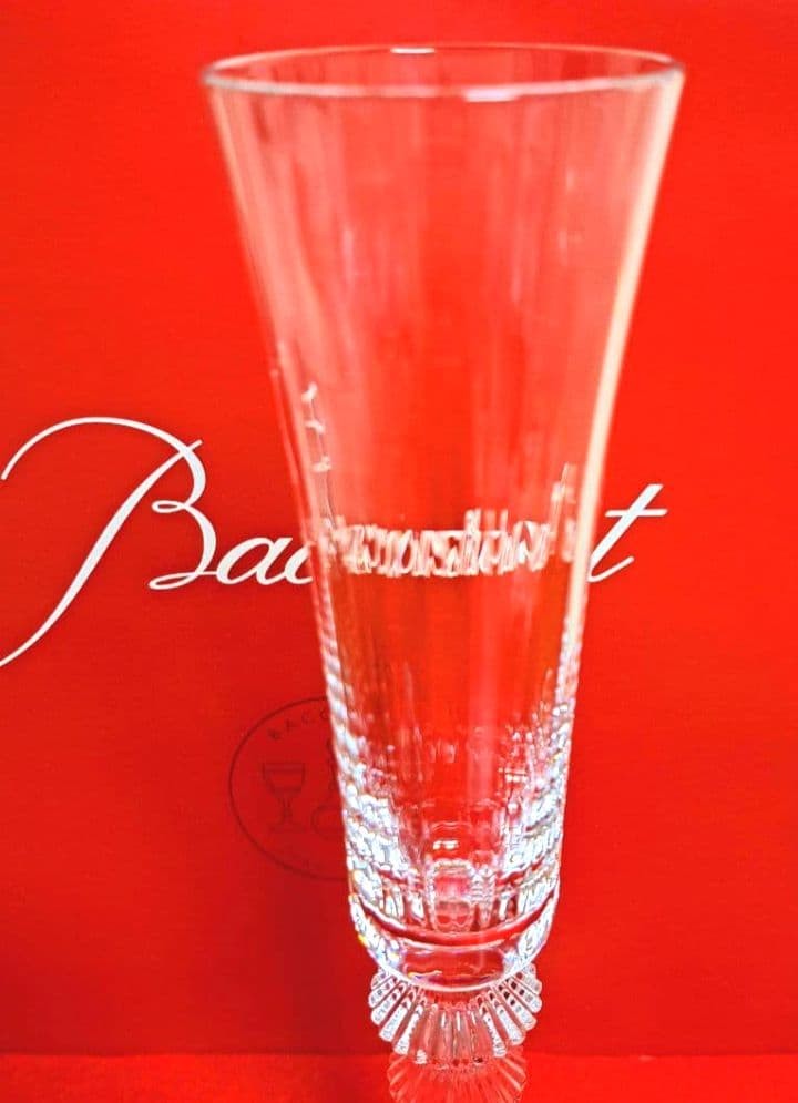 Baccarat Mille Nuits Flutissimo Crystal Champagne Glass Signed clear