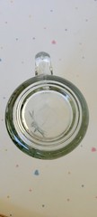 Vintage Plant Drinking Glass Heavy Sturdy Clear Novelty Cup