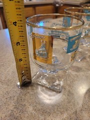 (5) Vintage 22K Gold Limited Commemorative Southern Comfort Glasses Mid Century
