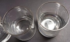 SET OF 4 ON THE ROCKS/OLD FASHIONED GLASSES 14 OZ. ETCHED INITIAL «W»