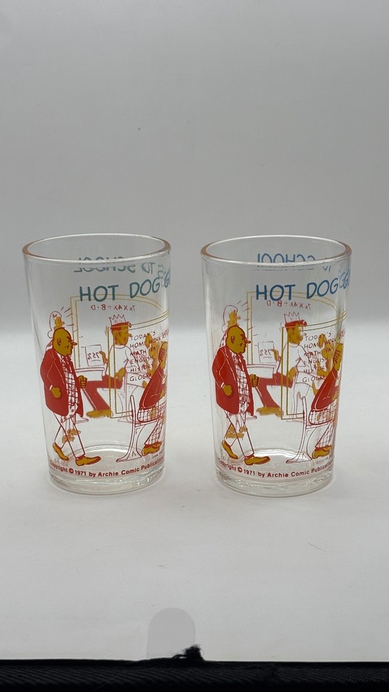 Vintage 1971 Archie Comics Hot Dog Goes To School Glasses SABRINA Pair