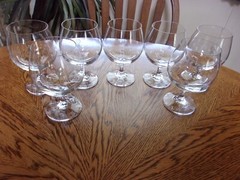 Brandy West Germany Blown Crystal 14 Oz Original Stickers – Set of 7