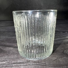 Vtg Jeannette Finlandia Tree Bark Icicle Old Fashioned Flared Low-ball Glass
