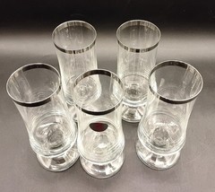 MCM Cristallerie Zwiesel Crystal Champagne glasses SILVER Germany Set of 5