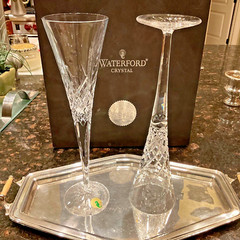 Waterford «Happy Celebration» Crystal Flutes Set in Original Box