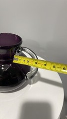 Handblown Artland Iris Pitcher in purple plum color art glass bubbles Rare