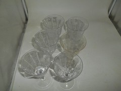 Pair of Cambridge Rose Point etched Elegant Glass 10 oz. Water Goblets #3121