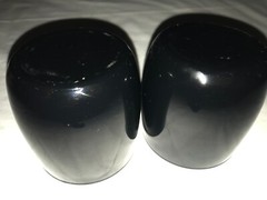 2 ALL BLACK Glass 10oz On the Rocks WHISKEY Old Fashion DRINK Cocktail ROLY POLY