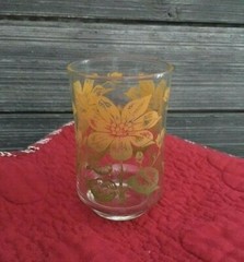 Libbey Yellow and Green Flower Ombre Juice Glass