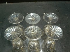 Set Of (6) Waterford Ashling Crystal White Wine Glasses 5.63″x2.63″x2.63″ Excel