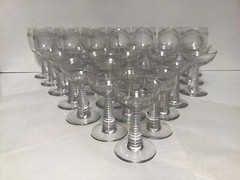 Antique Circa Early Century Designed by Bryce Beautiful Ribbed Coupe Glass 