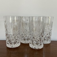 Rogaska Gallia Set of 4 Crystal Highball Tumbler Glasses Beautiful
