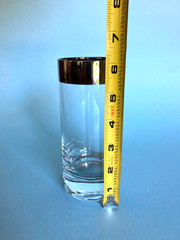 Vintage MCM High Ball Glasses with Wide Silver Tone/Platinum? Rim