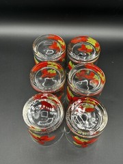 Poinsettia Old Fashioned Glasses Tumblers Mary Lou Goertzen Portugal Set Of 6