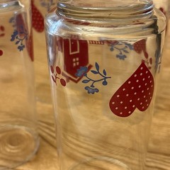 Set of 4 Vtg 90s Corelle Glass Tumblers – Hometown Floral Country Cottage 6″