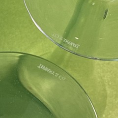 (2) TIFFANY & CO TRUMPET CHAMPAGNE FLUTES Blown Lead Crystal 10 oz 9 1/8″