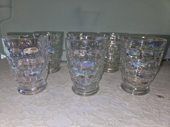 Set of (6) Federal iridescent glasses MCM 1960’s About 4″